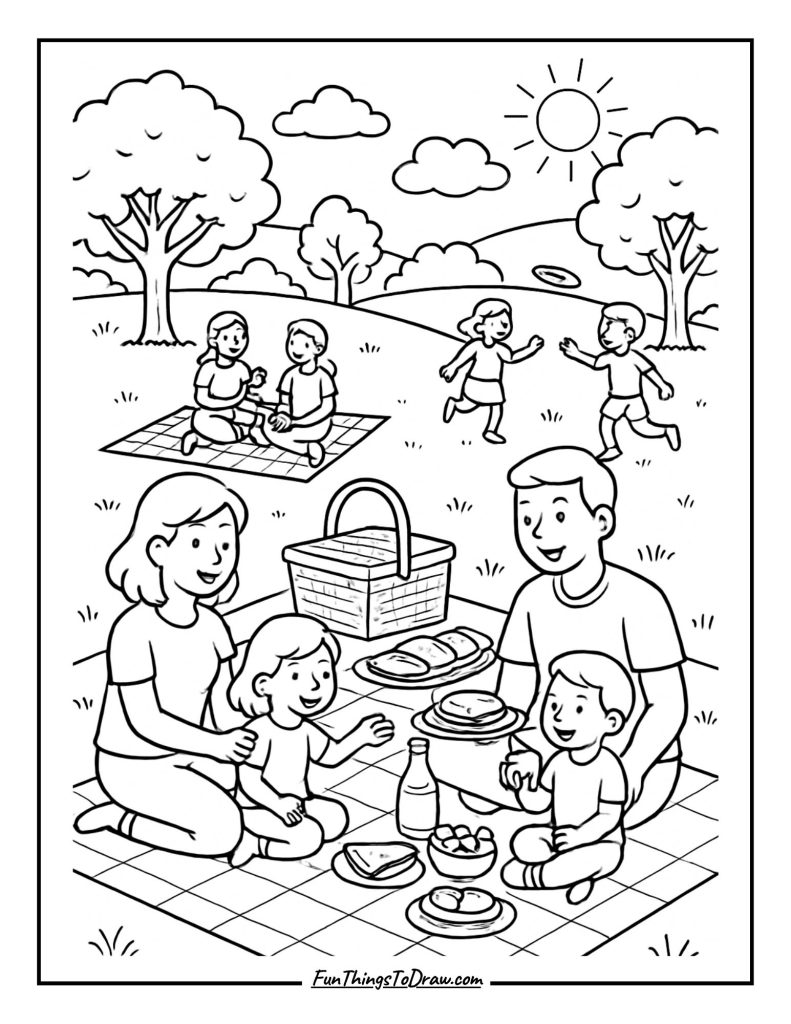 Picnic Coloring sheet