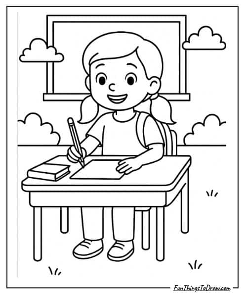  Back to school coloring page
