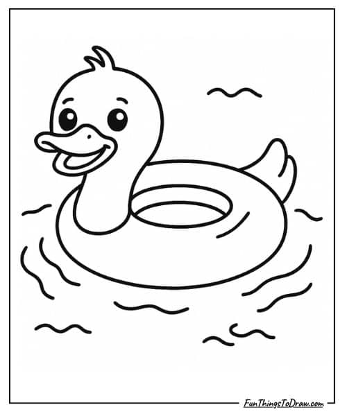 Pool float coloring page