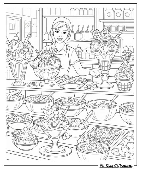 Ice cream sundae bar