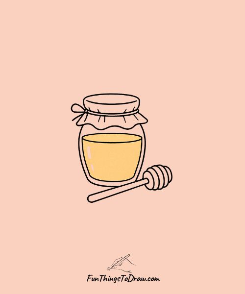 Drawing of Honey Jar filled with honey