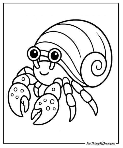 Hermit crab coloring page