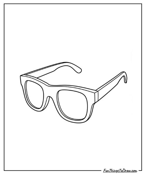 Basic sunglasses shape coloring page