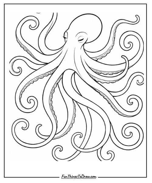 Easy Octopus coloring sheet