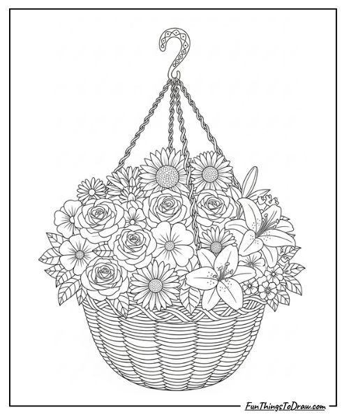 Hanging flower basket