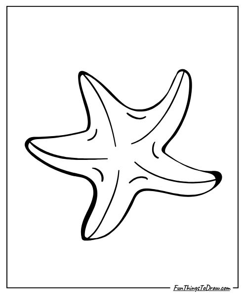 Simple starfish coloring page