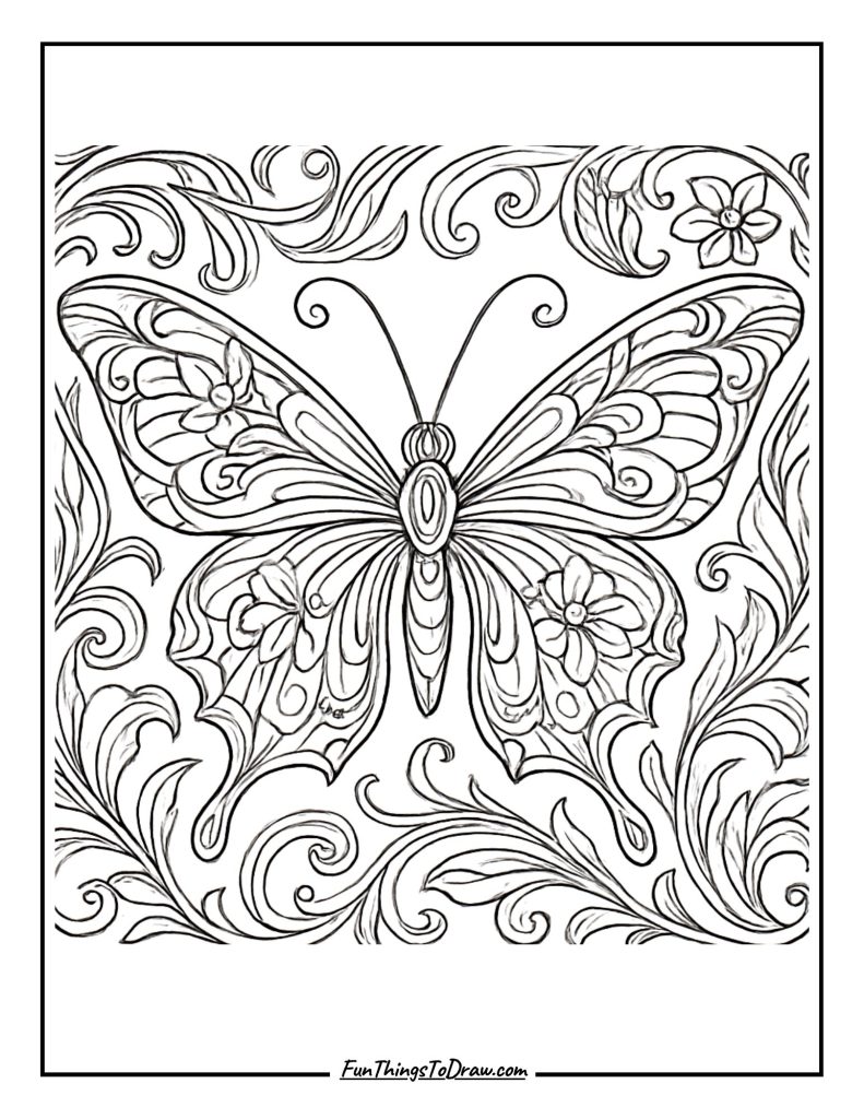 Butterfly Coloring Pages for Adults (24 Free Printable Sheets) - Fun ...