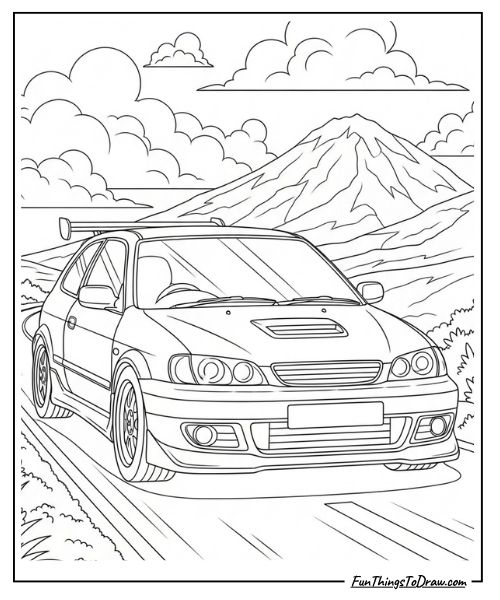 Road trip car ready for travel