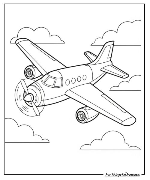 Airplane coloring page