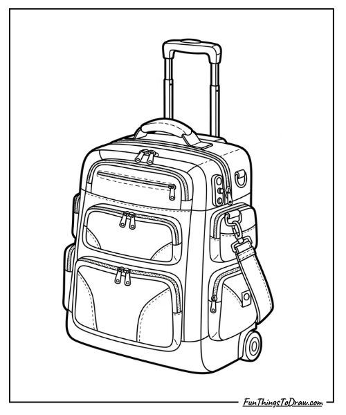 travel bag coloring page