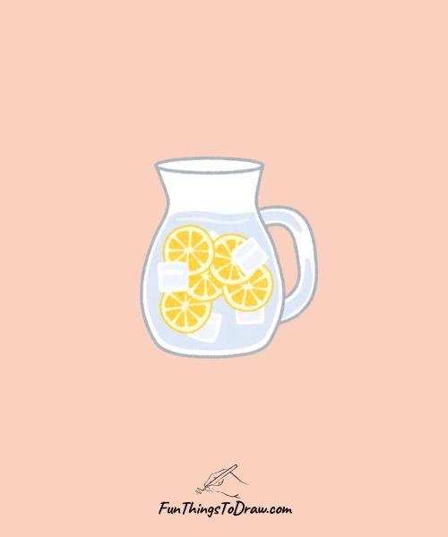 August Drawings - lemon water