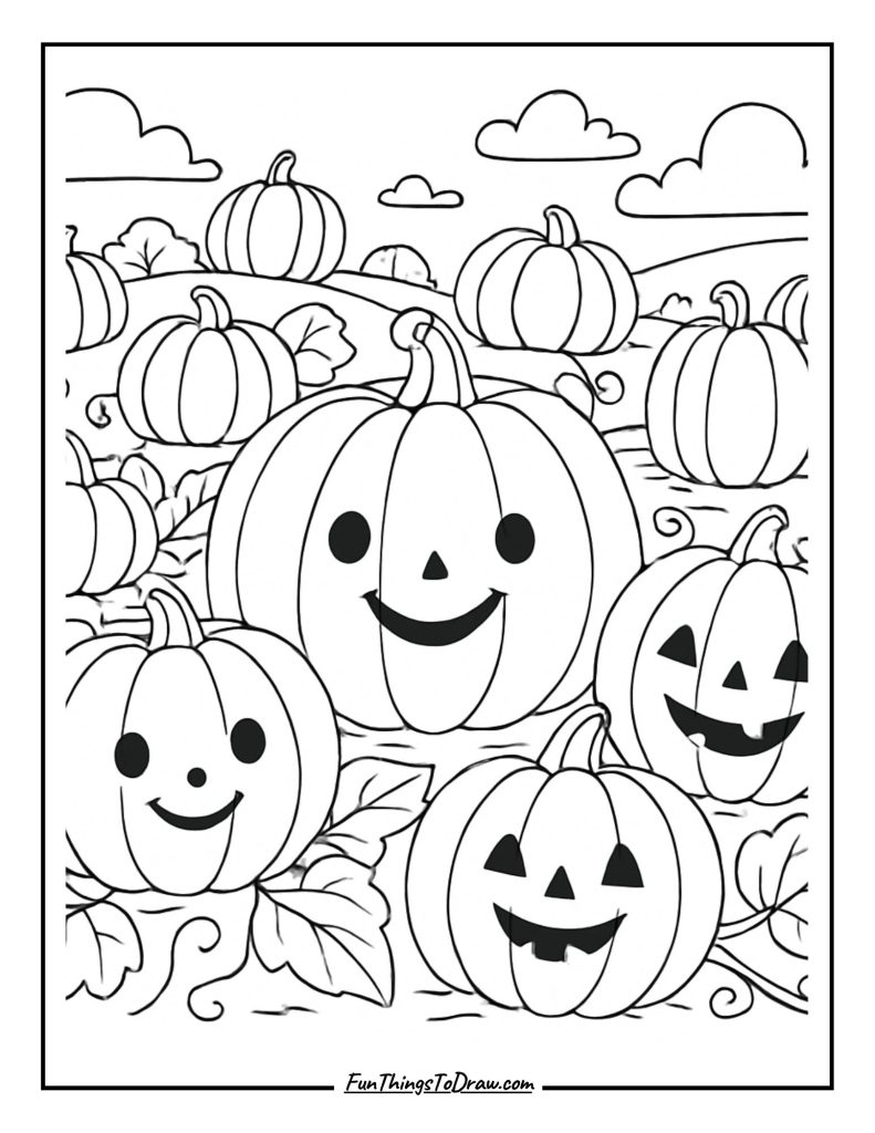 September Coloring Ideas (Pumpkin Patch)