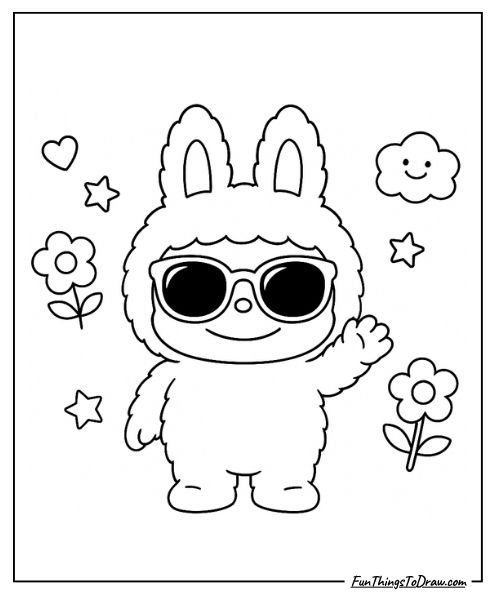 Labubu wearing sunglasses