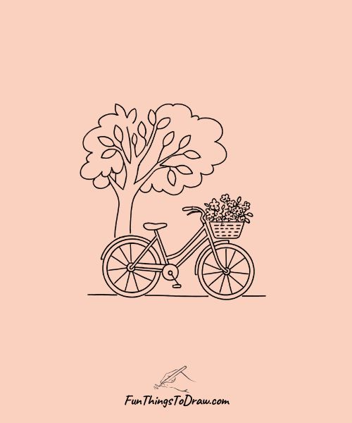 August Drawing Ideas - Bicycle with Basket