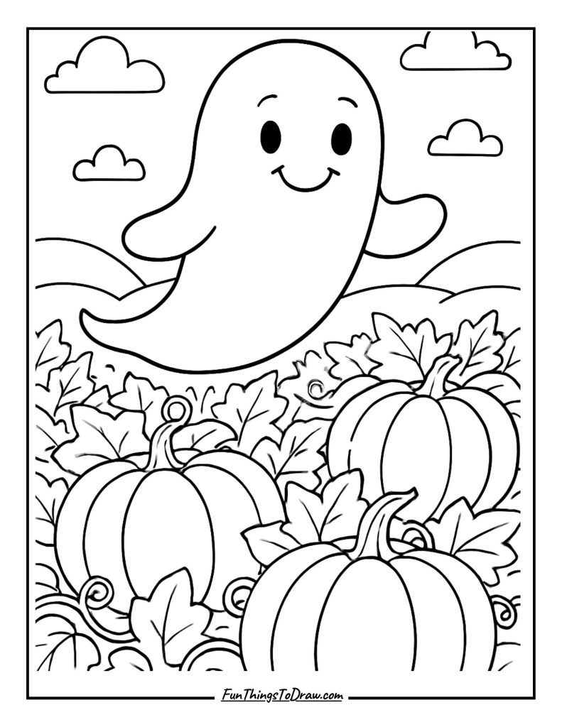 Friendly Ghost Coloring Page