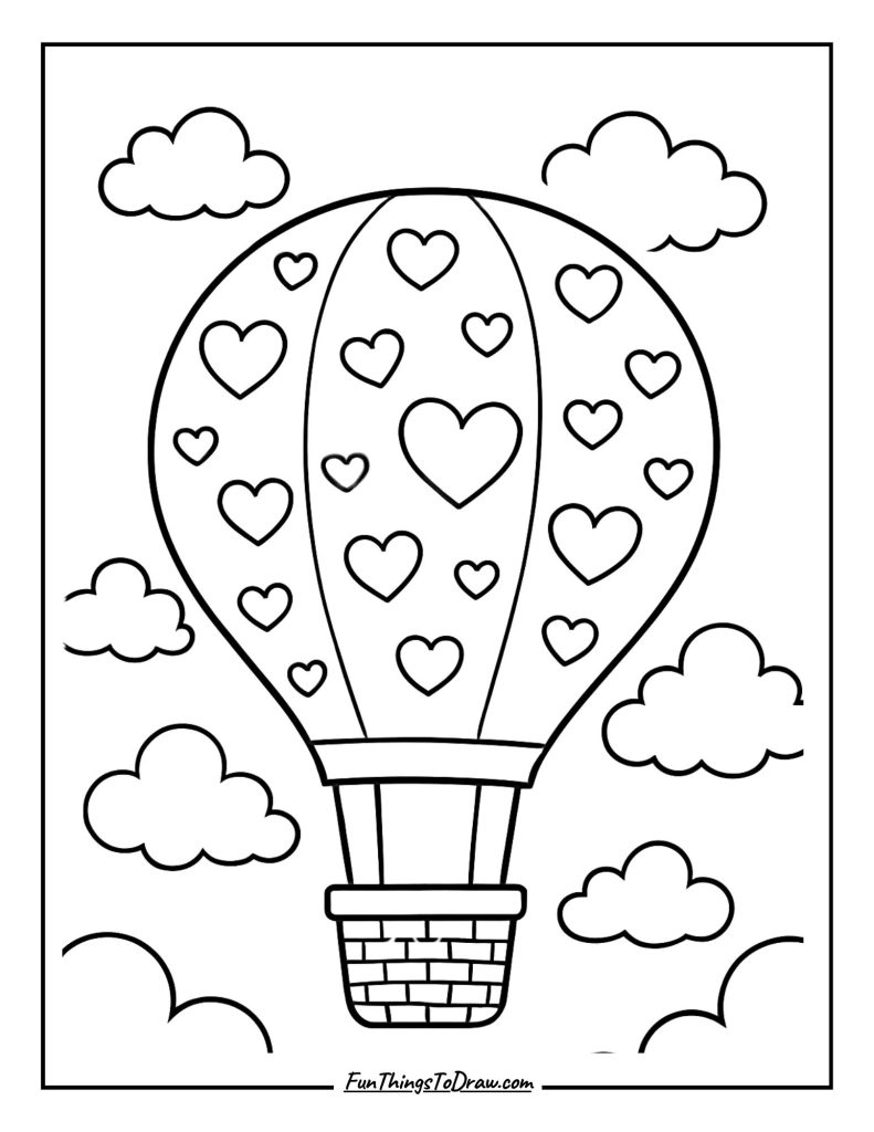 Heart-filled Hot Air Balloon