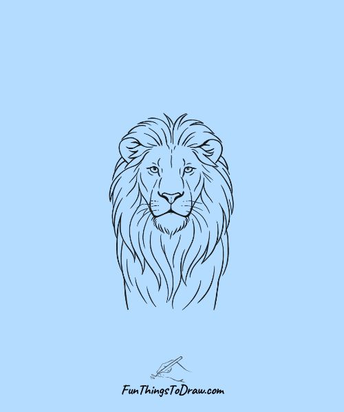 Majestic Male Lion Drawing