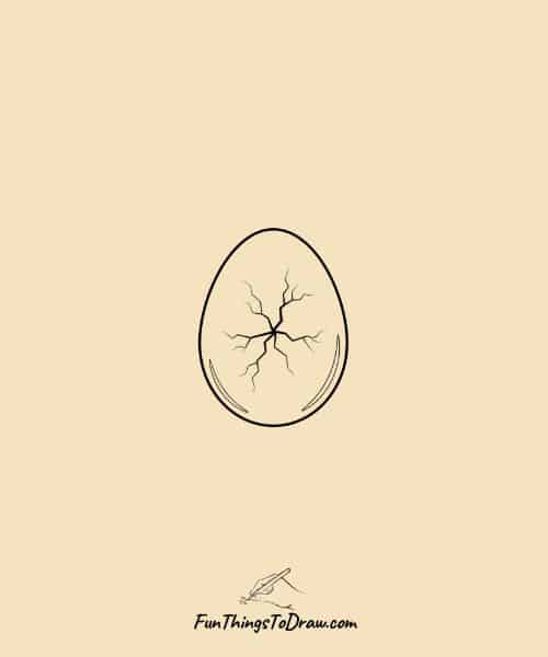 Easy cracked egg drawing