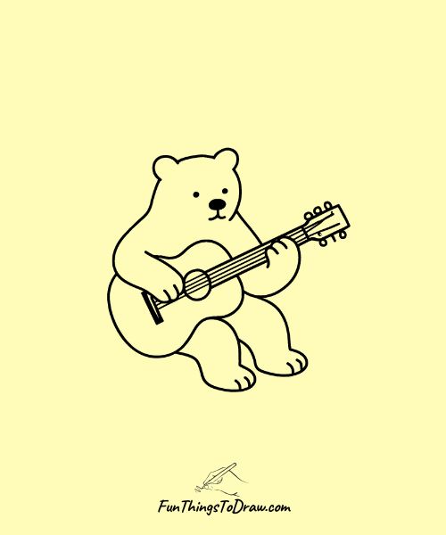 Bear playing a guitar