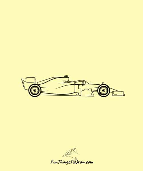 Formula 1 Race Car Drawing Easy