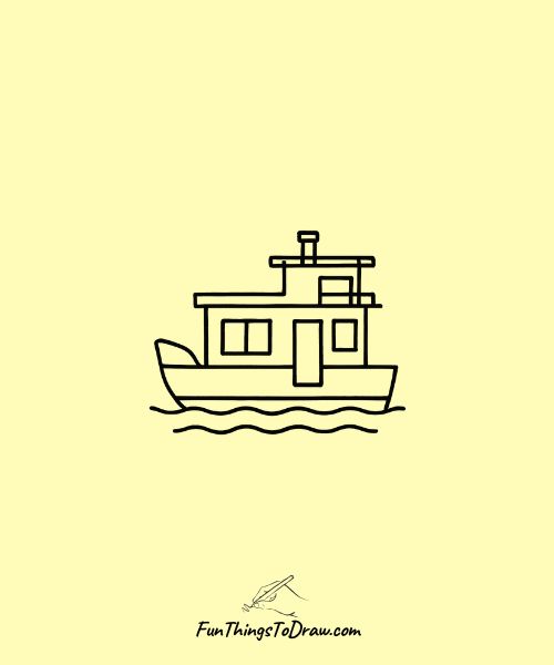 Houseboat drawing easy