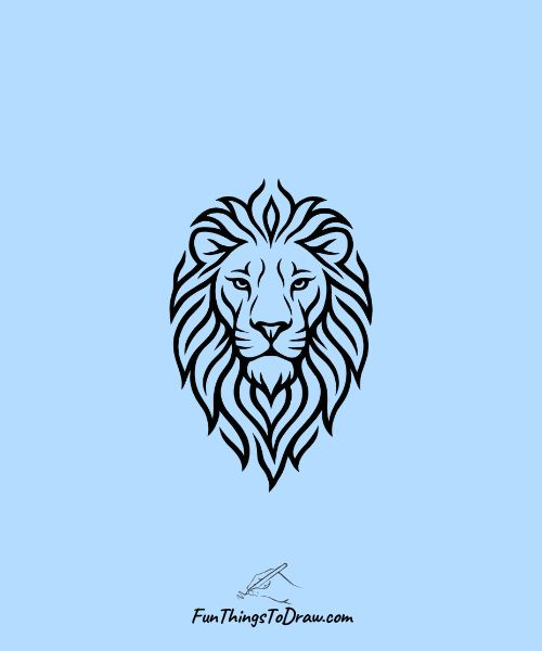 Drawing of Tribal Style Lion