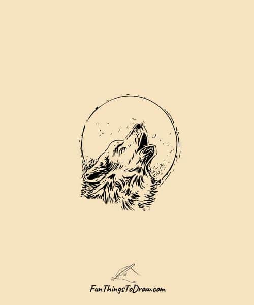 Cute Wolf Doodle
