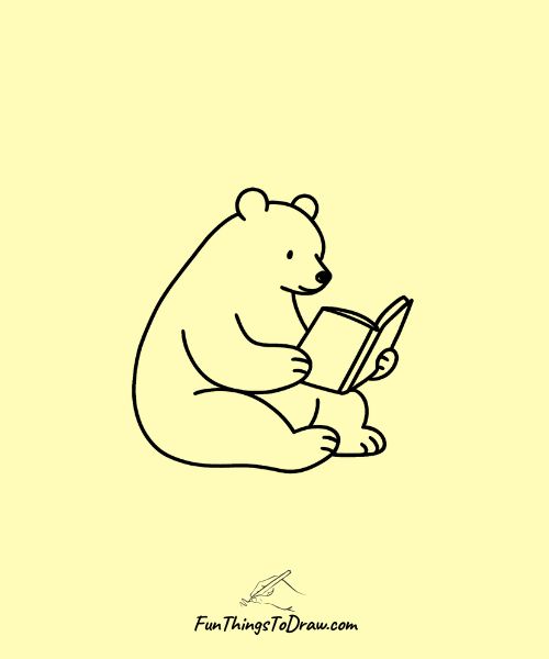 Bear reading a book