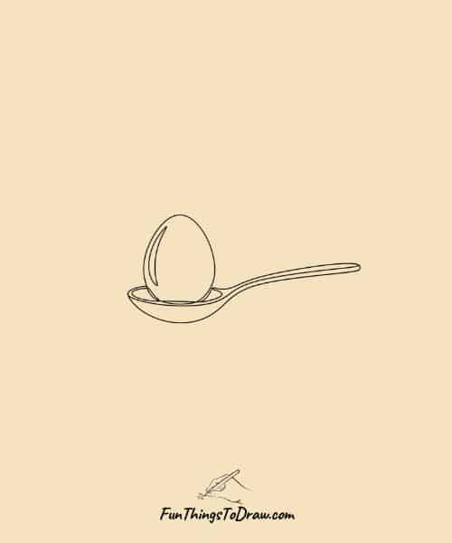 Egg in a Spoon Drawing