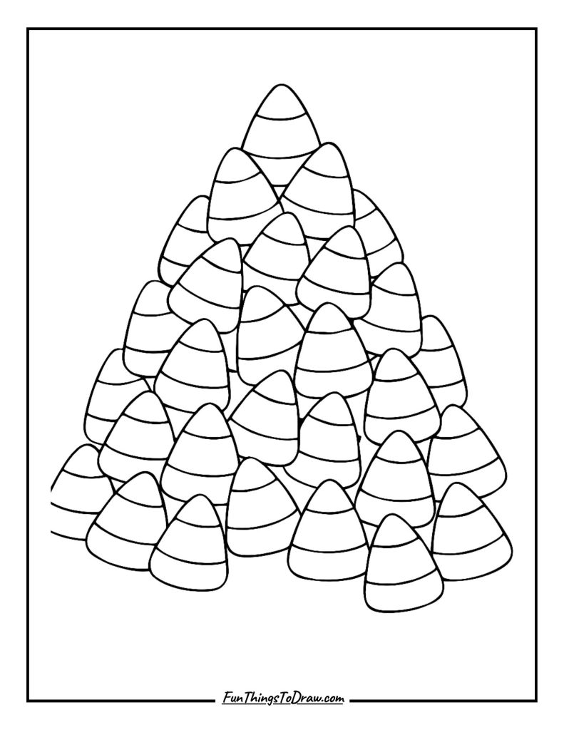 . Candy Corn Pile coloring page