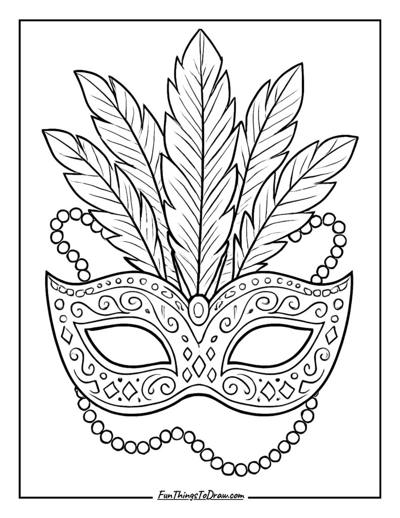 Mardi Gras Mask Coloring Page