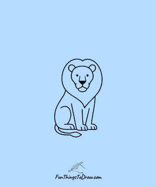 Minimalist Line Art Lion