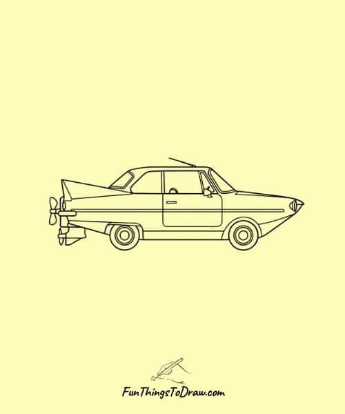 Drawing of Amphibious Car