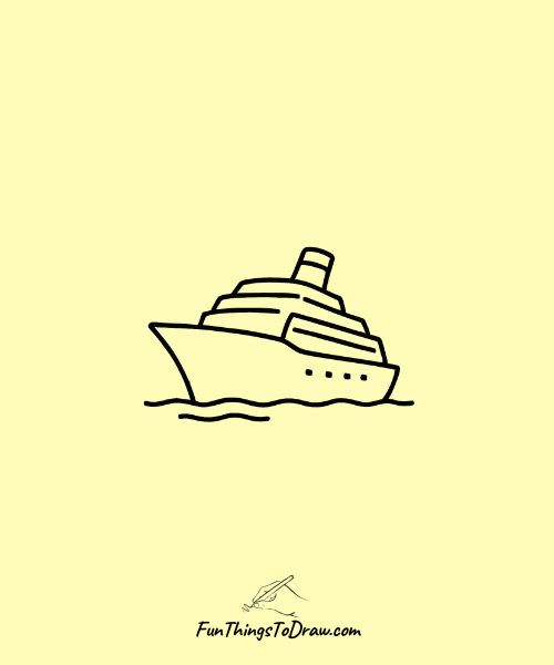 easy Cruise Ship drawing idea