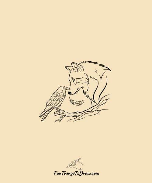 Wolf and Raven Drawing Idea