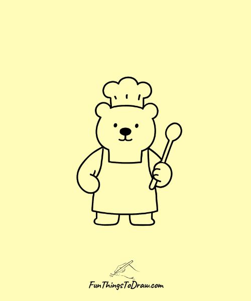 Drawing of a bear as chef