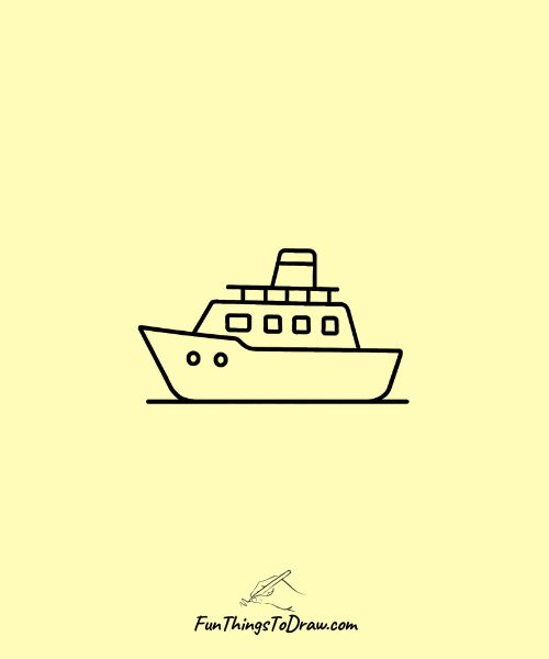 Cute Ferry Drawing