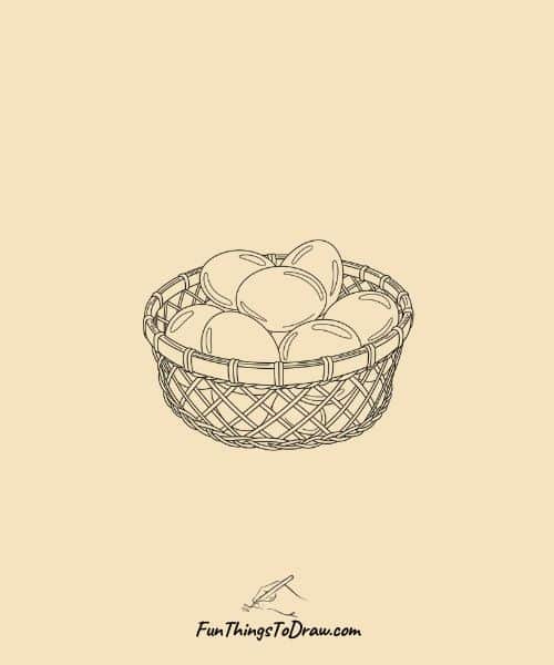 Cool Drawing of Eggs in Basket