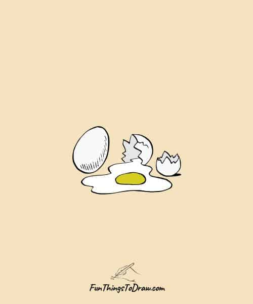 Sketch of broken egg
