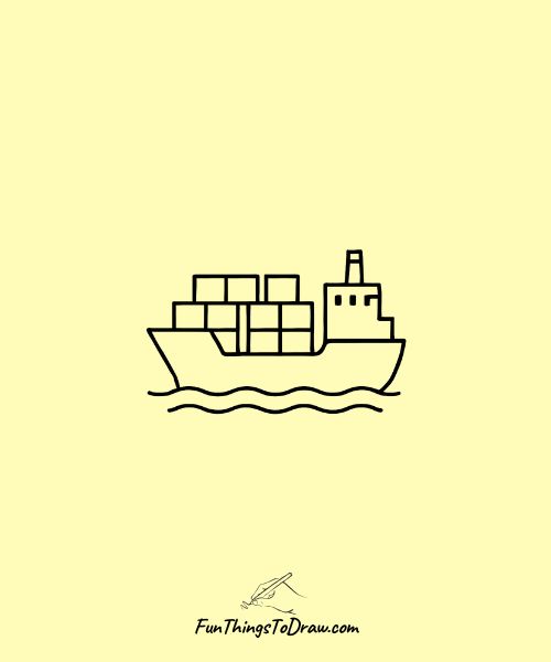 Container Ship drawing