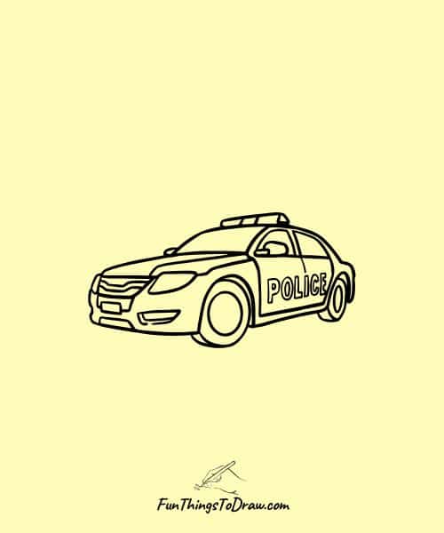 Police Patrol Car Drawing Idea