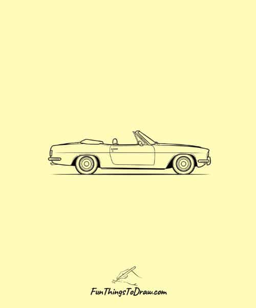 Convertible with Top Down Car Drawing