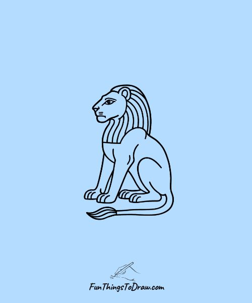 Ancient Egyptian Lion Drawing