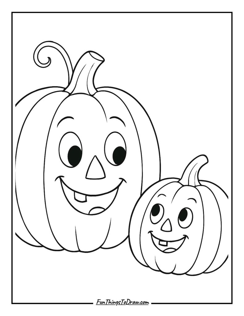 Pumpkin Friends Coloring Page