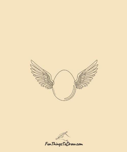 Easy Drawing of Egg With Wings