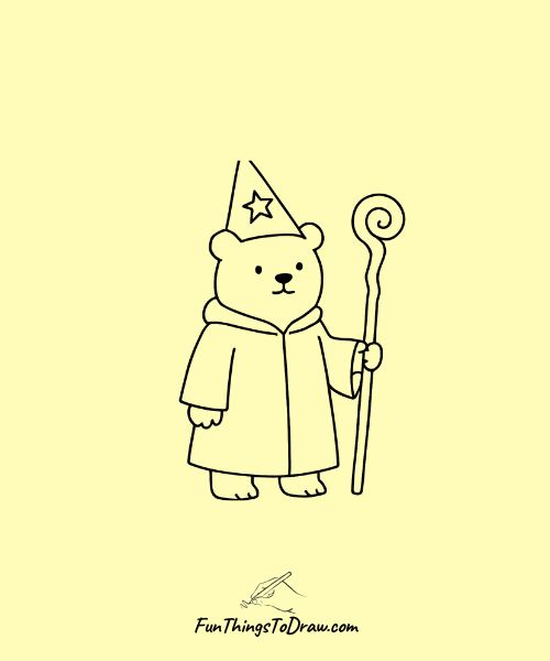 Bear as a wizard drawing