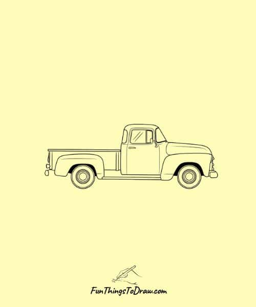Classic Pickup Truck Drawing