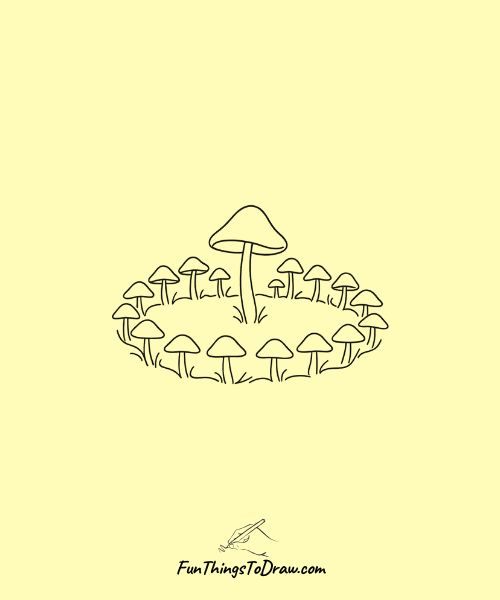 Mushroom Fairy Ring Drawing