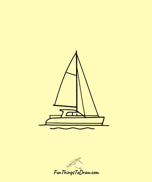 Catamaran boat drawing