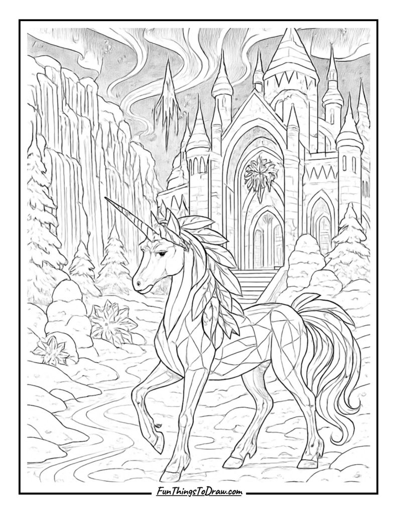 Easy Unicorn Coloring Sheet Idea